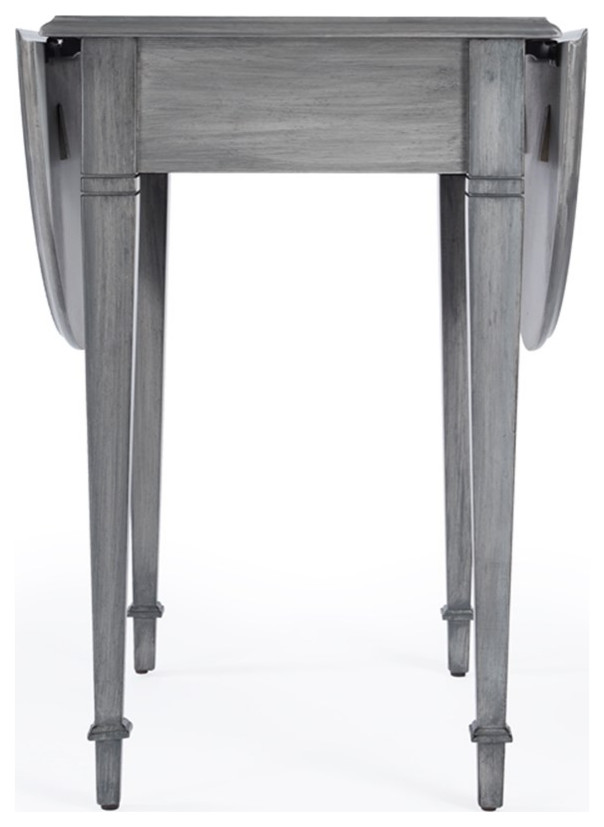 Home Square Powder Wood Pembroke Table in Gray   Set of 2   Farmhouse   Side Tables And End Tables   by Homesquare  Houzz