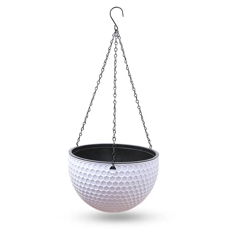 DL3198 Garden Supplies Plastic Desk top Hook Horticulture Flower Pots Hanging Plastic Flower Pot For Outside Decoration