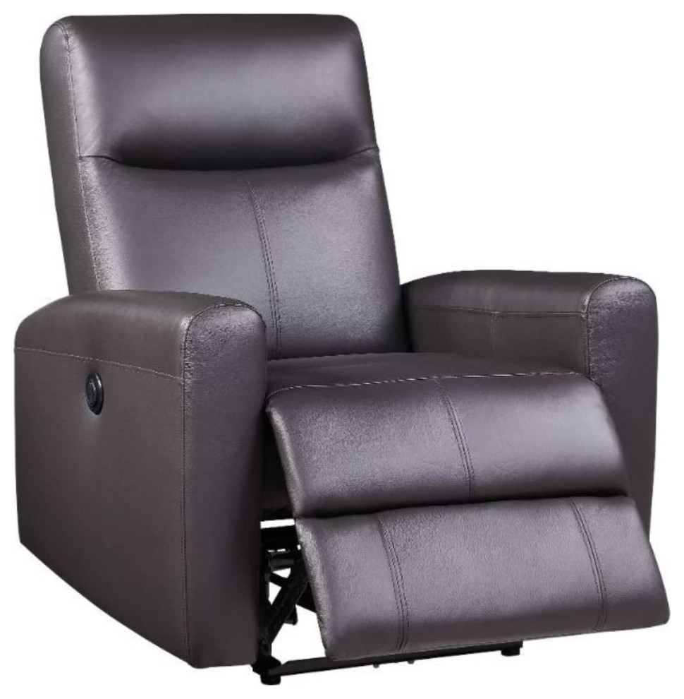 Modern Recliner  Comfortable Genuine Leather Seat With Sloped Arms   Contemporary   Recliner Chairs   by Decor Love  Houzz