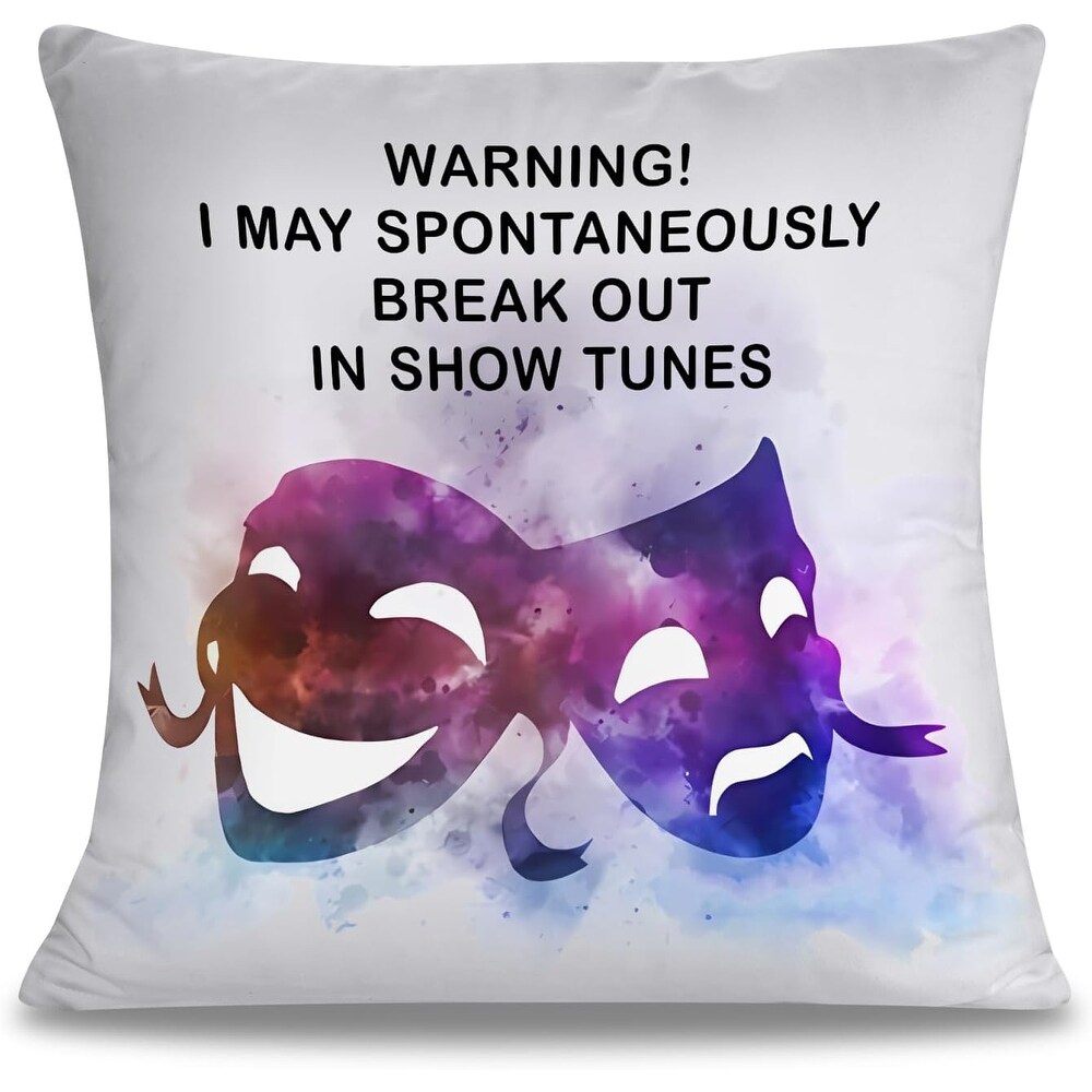 Theater Drama Gift Comedy Tragedy Mask Decorative Throw Pillow Show