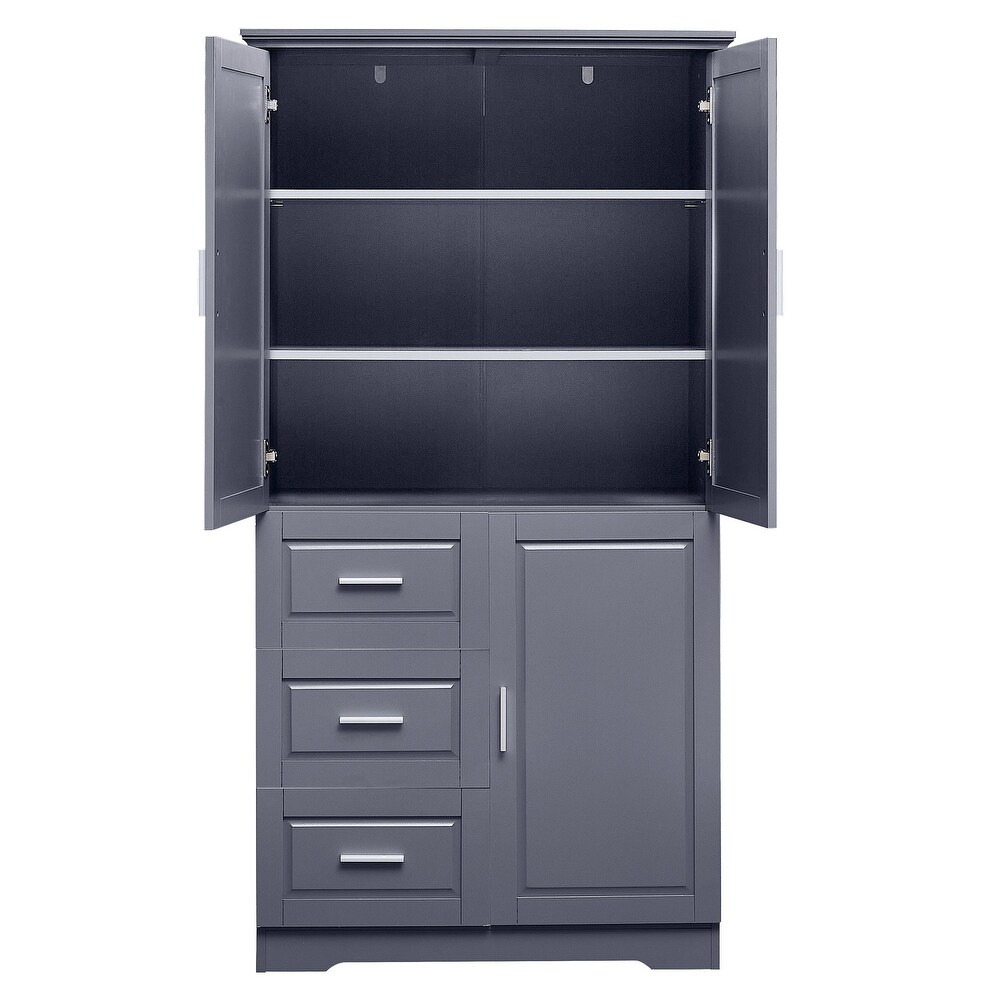 32 in. W x 72 in. H Storage Cabinet with Doors and Three Drawers   32\