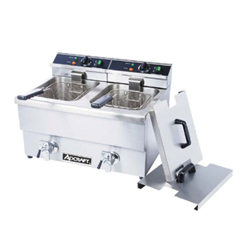 Admiral Craft DF-12L/2 Double Tank Fryer w/ Faucet， 208V 6L