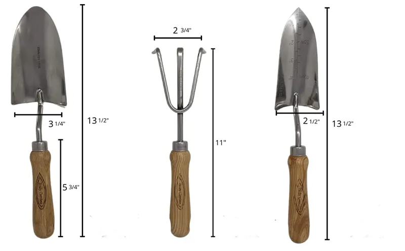 Classic 3 Piece Gardening Tool  Made With Wooden Handle And Stainless Steel Tools are Large and Heavy Duty Garden Hand Tool Set