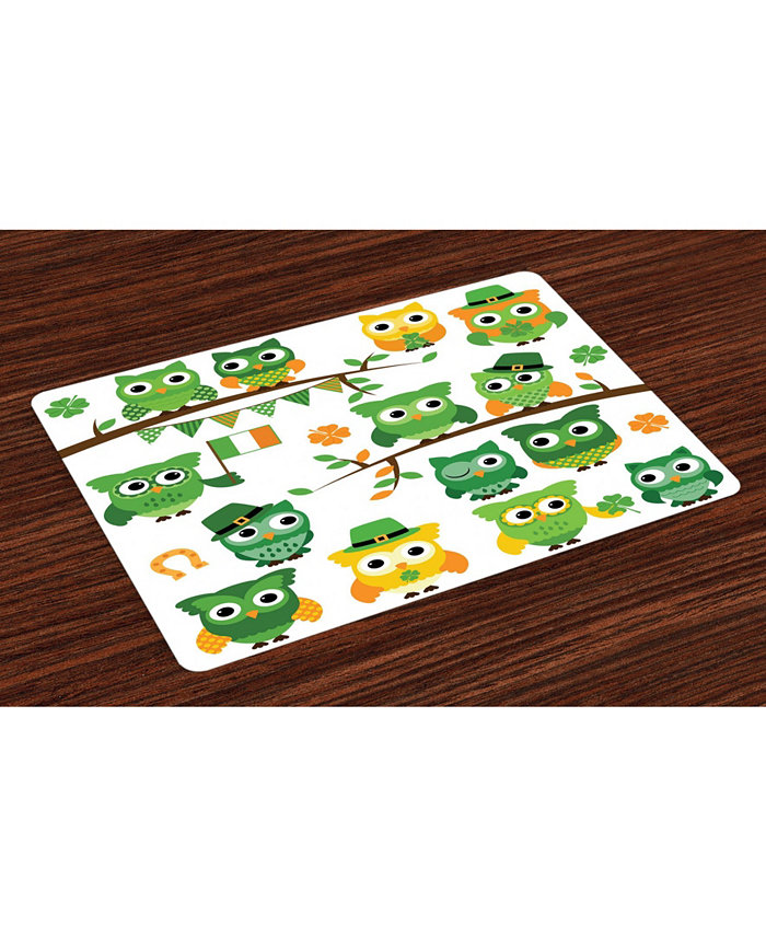 Ambesonne St. Patrick's Day Place Mats Set of 4