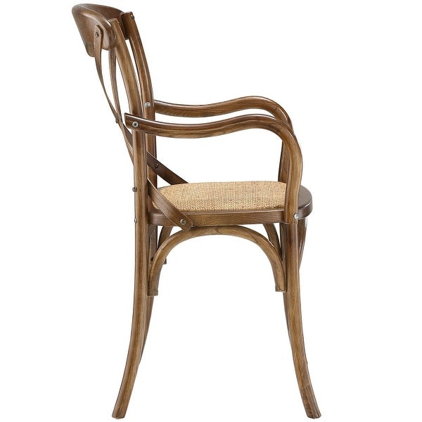 Winston Country Style Cross Back Walnut Dining Arm Chair