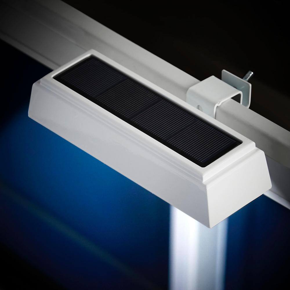 Hampton Bay White Solar Landscape Flood Gutter Light 20 Lumens with Integrated LED (2-Pack) 92370-701-2pk