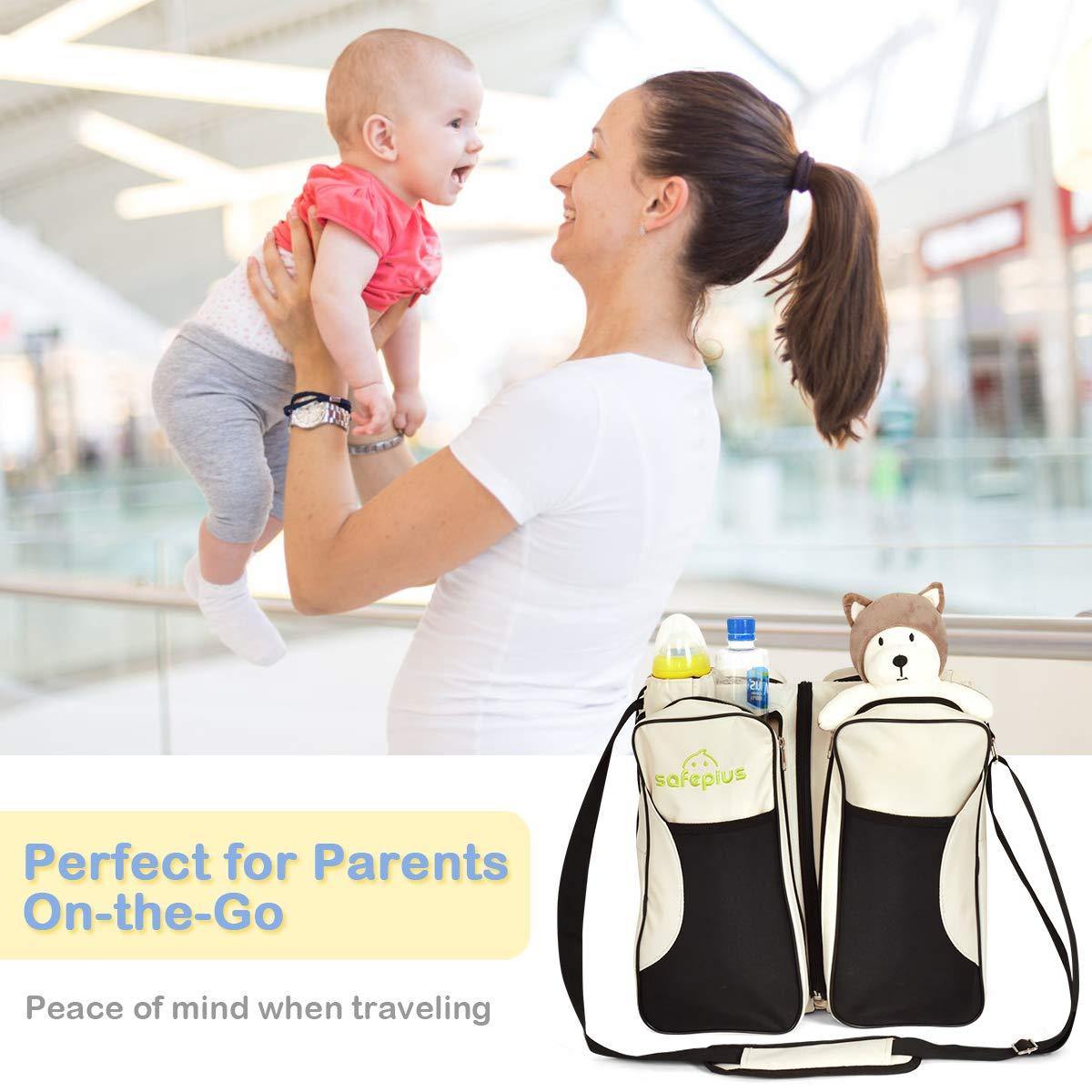 3 in 1 Portable Baby Travel Bag with 3 Storage Pockets