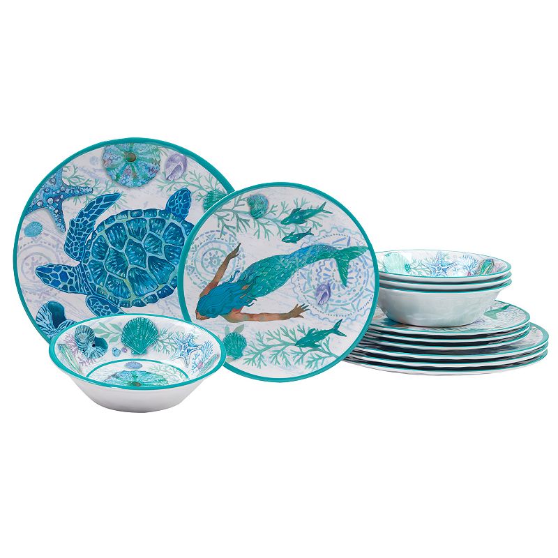 Certified International Serene Seas 12-pc. Melamine Dinnerware Set