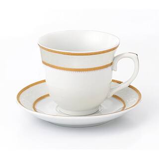 Lorren Home Trends Lorren Home 8 oz. Gold TeaCoffee Set Porcelain (Set of 4) Amelia-4