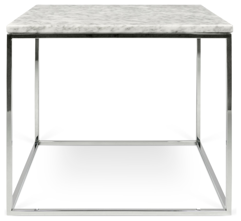 Gleam 20 quotx20 quotMarble Side Table   Industrial   Side Tables And End Tables   by TEMAHOME  Houzz