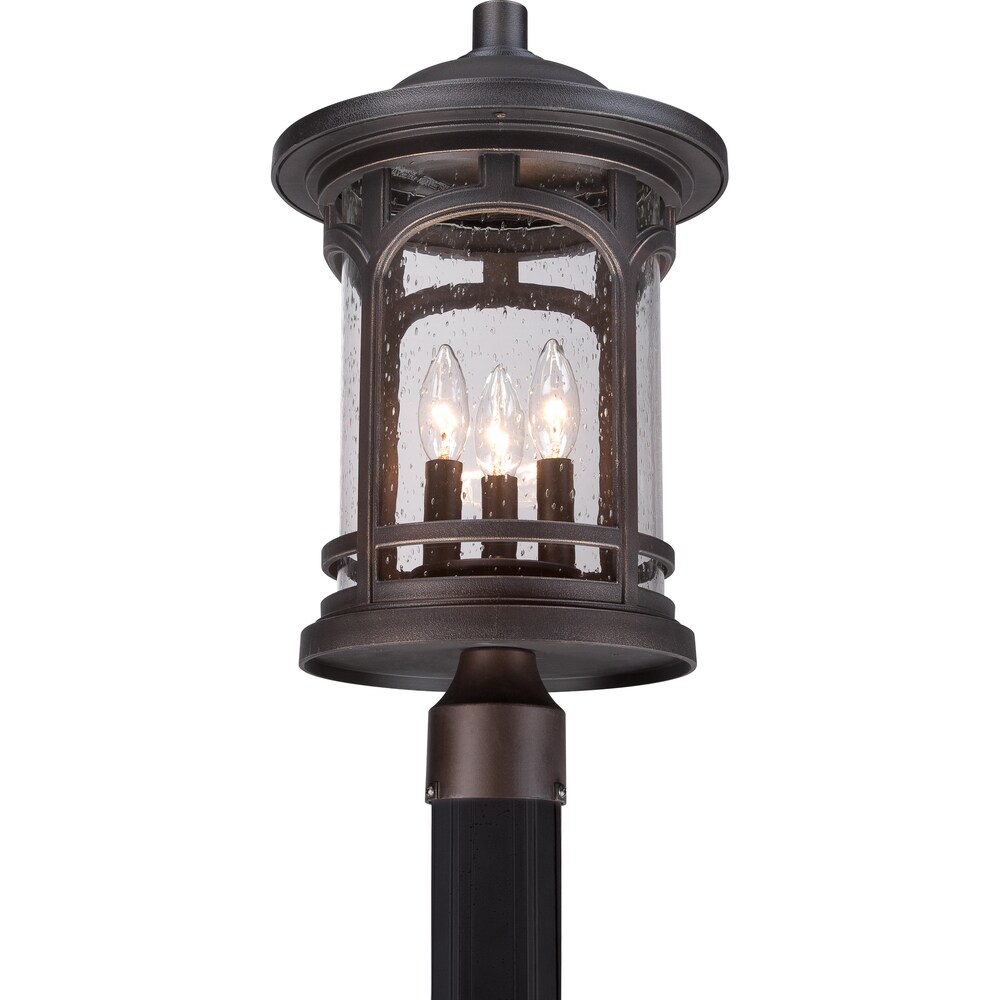 Quoizel Marblehead Palladian Bronze 3 light Large Post Lantern