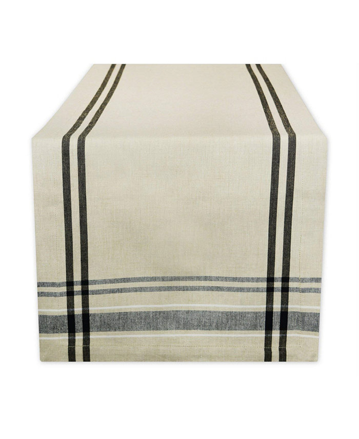 Design Imports Chambray French Stripe Table Runner 14 x 72