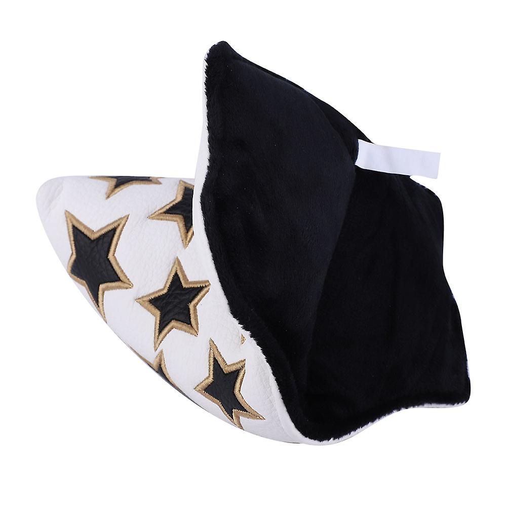 L Shape Pu Leather Star Embroidery Semicircular Waterproof Thicken Plush Golf Putter Head Cover Club Headcovers Accessorywhite