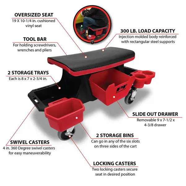 Performance Tool Rolling Toolbox Seat