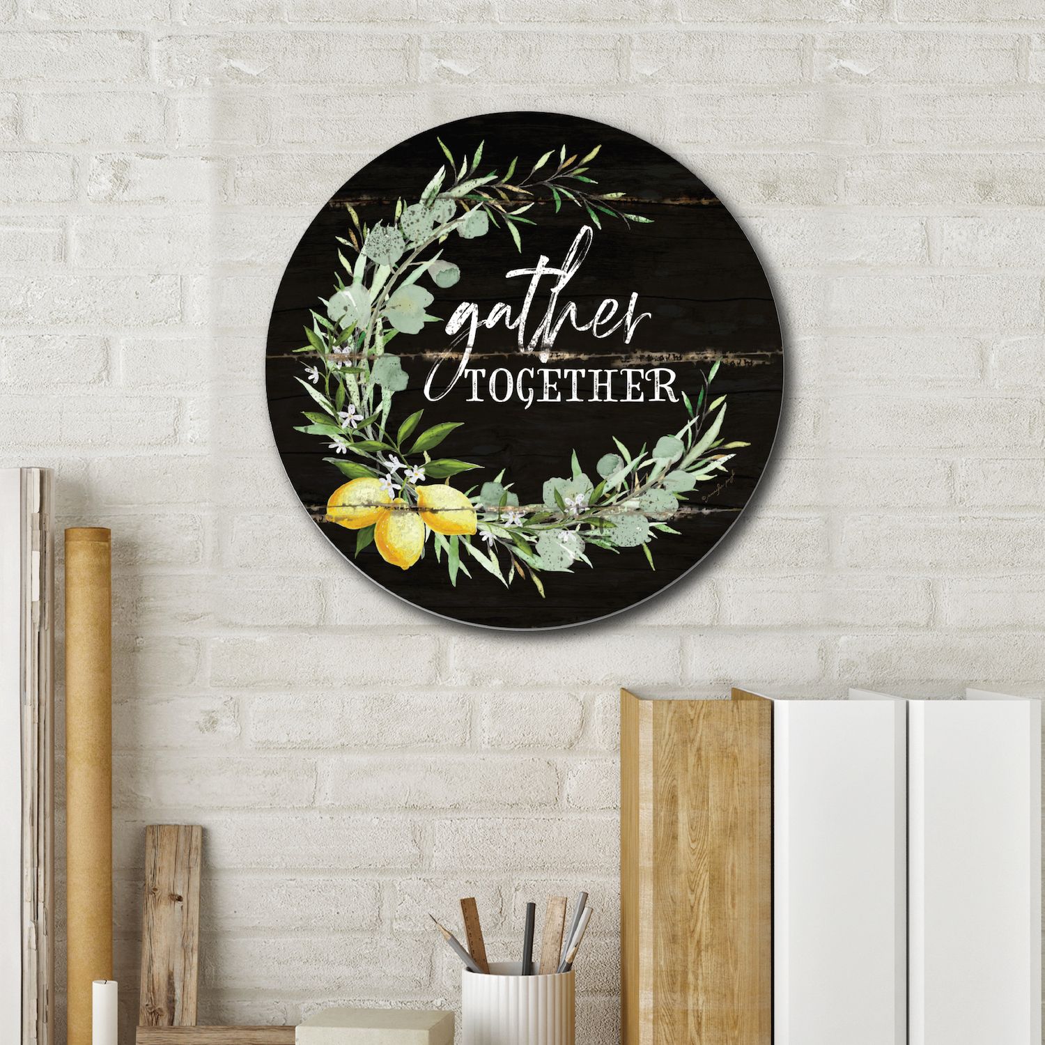 Courtside Market Together Wreath Circular Board Wall Art