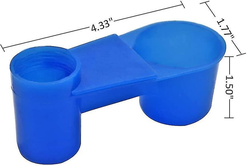 2pcs Bird Water Feeder Drinking Cups Pigeon Parrot Feeding Trough Bird Water Dispenser Blue