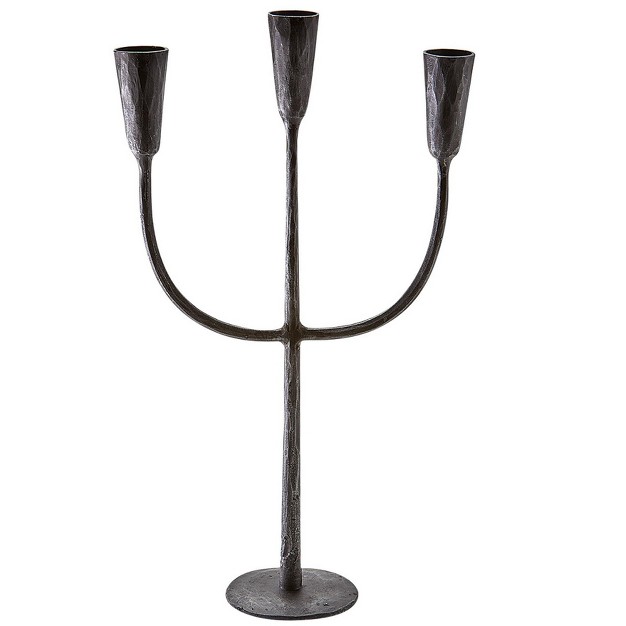 Tagltd Cody Black Metal Trident 3 Taper Holder Candlestick Holder 8 75l X 3 25w X 16 0h Inches