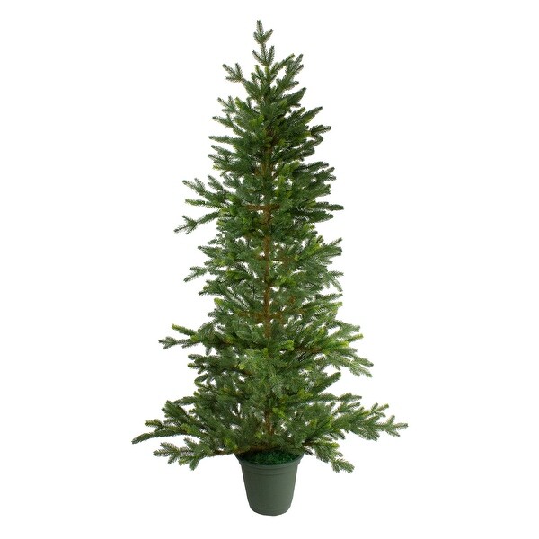 6' Potted Noble Pine Slim Artificial Christmas Tree