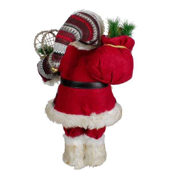 18 Standing Santa Christmas Figure with Snow Shoes and Fur Boots