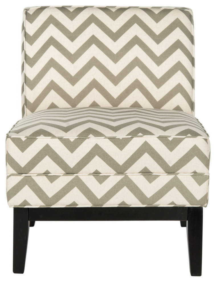 Jamari Chair Grey/ White   Transitional   Armchairs And Accent Chairs   by AED Luxury Home Decor  Houzz