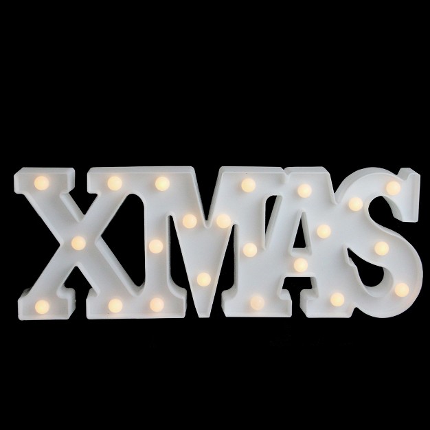 Battery Operated Led Lighted quot xmas quot Christmas Marquee Sign Warm White