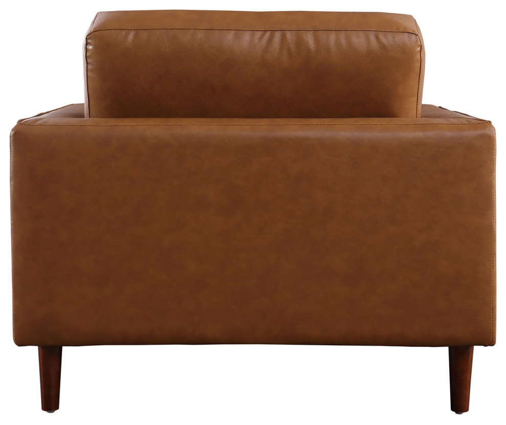 Frederick Modern Contemporary Leather Armchair   Midcentury   Armchairs And Accent Chairs   by Crafters and Weavers  Houzz