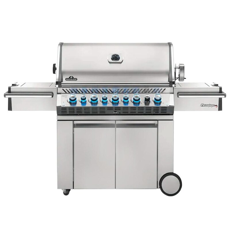 Napoleon Prestige PRO 665 Propane Gas Grill with Infrared Rear Burner and Infrared Side Burner and Rotisserie Kit