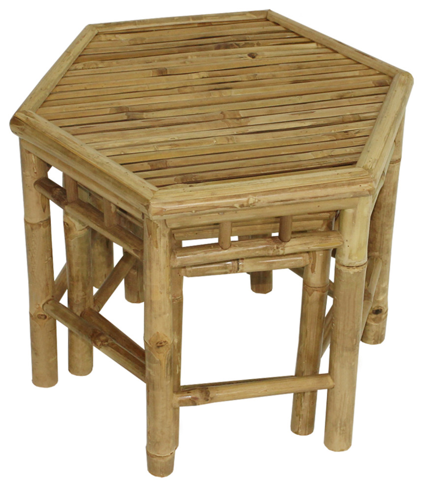 Bamboo End Table  Set Of 2  Natural   Asian   Side Tables And End Tables   by STATRA  Houzz