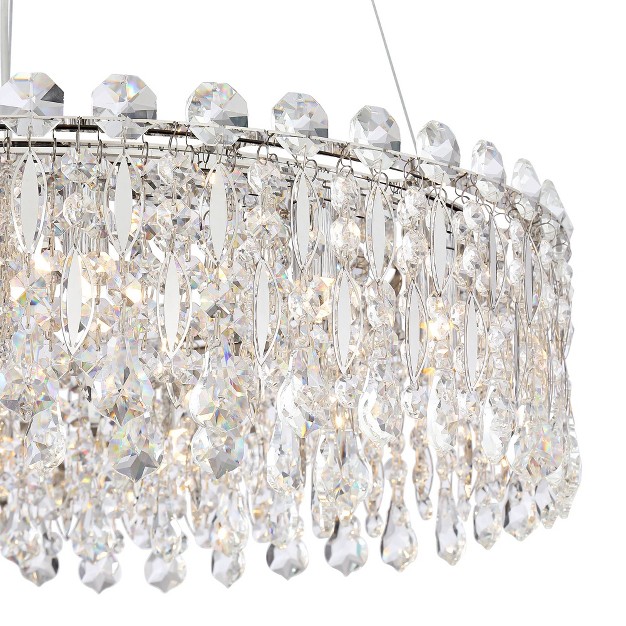 Wide Modern Crystal 12 light Led Fixture For Dining Room Kitchen Island Entryway Bedroom