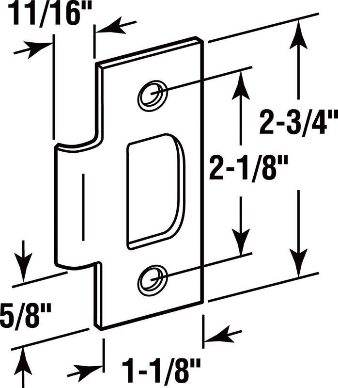 Prime-Line 2.75 in. H X 0.38 in. L Brass T- Strike