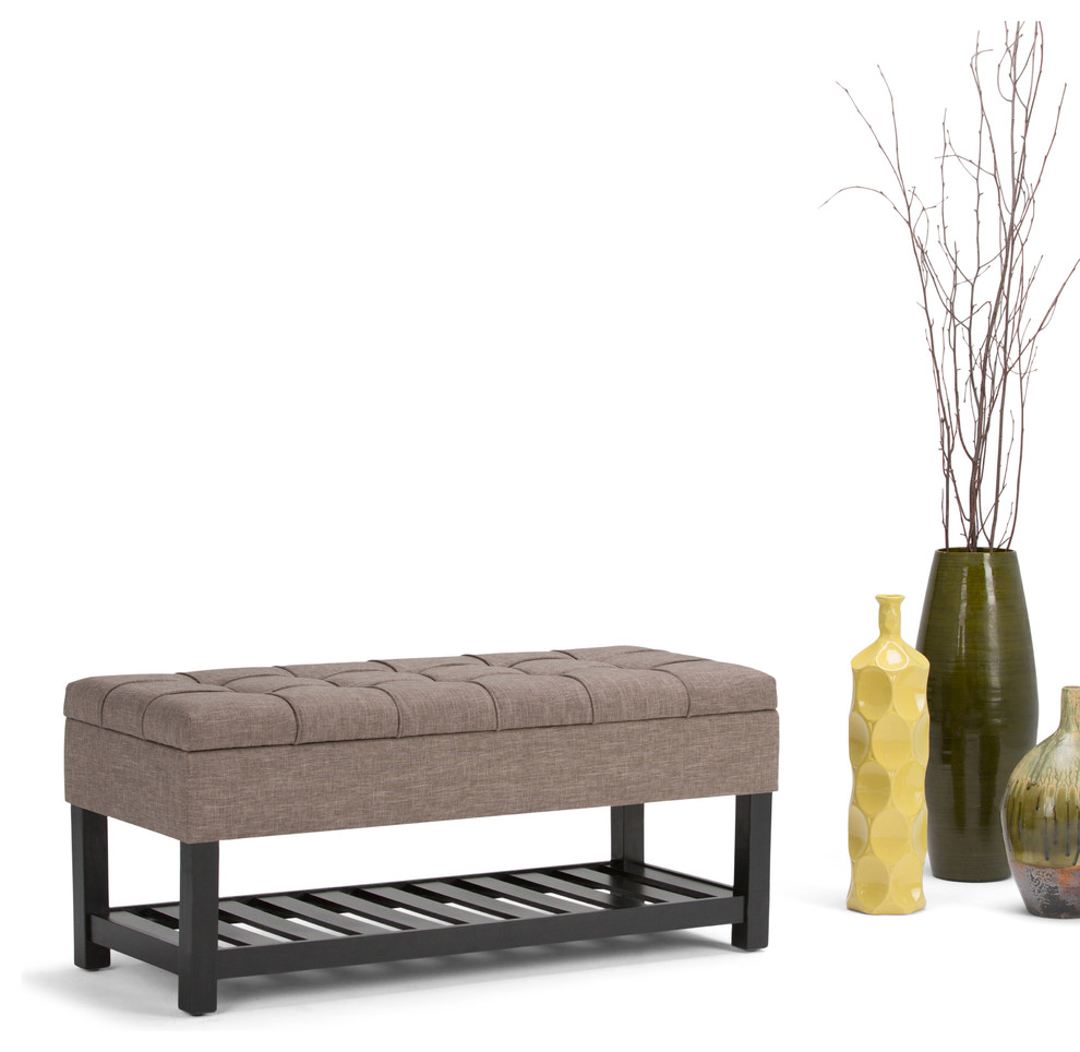 Saxon 44 quotTraditional Ottoman Bench   Transitional   Footstools And Ottomans   by Simpli Home Ltd.  Houzz