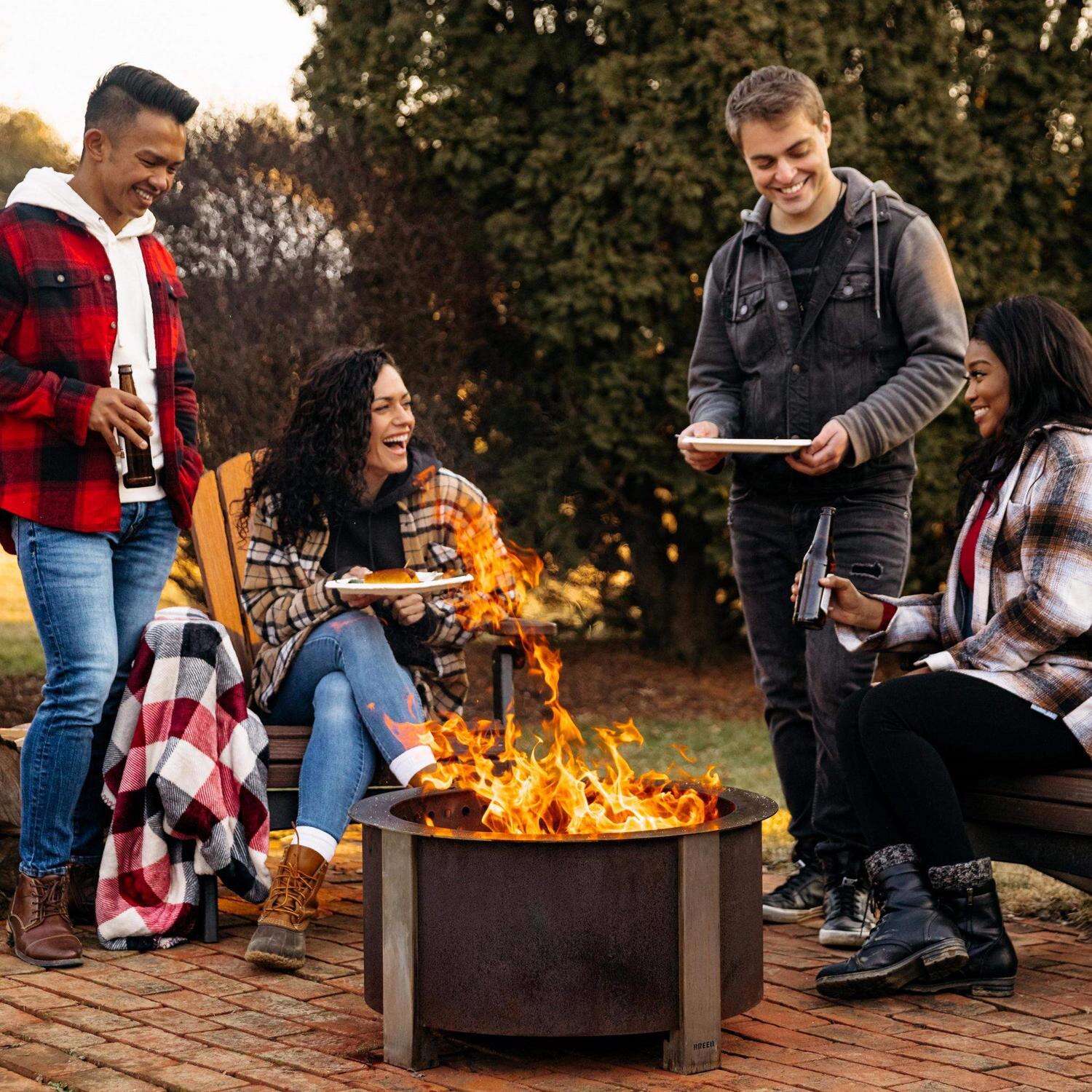 Breeo X Series 30 Corten Smokeless Fire Pit 30 in. W Corten Steel Outdoor Round Wood Fire Pit