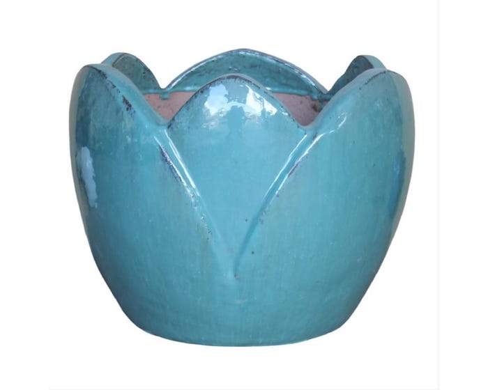 Lotus Planter， Jade Green， Medium - GC0097JGM