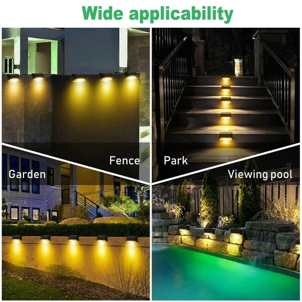 4pcs Solar LED Deck Light Outdoor Garden Path Lamp