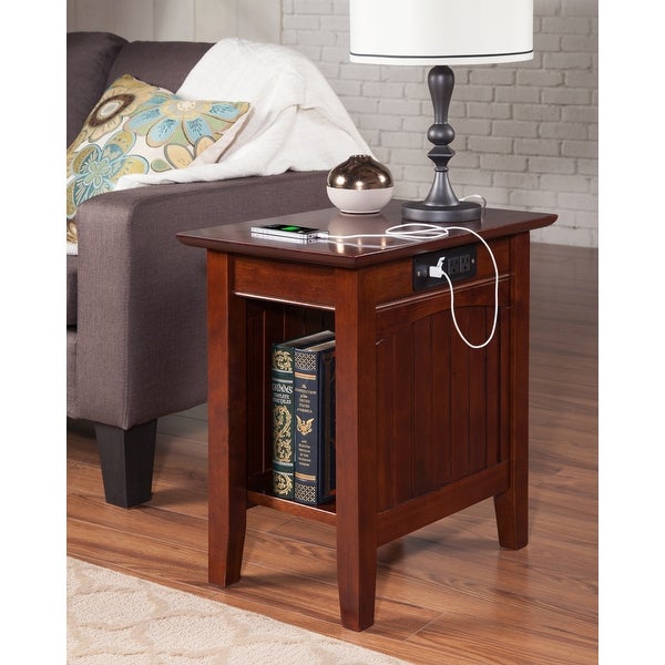 Nantucket Chair Side Table with Charger Burnt Amber