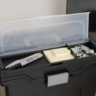 IRIS 24 Qt. Portable Letter Size File Storage Box in Black 110977