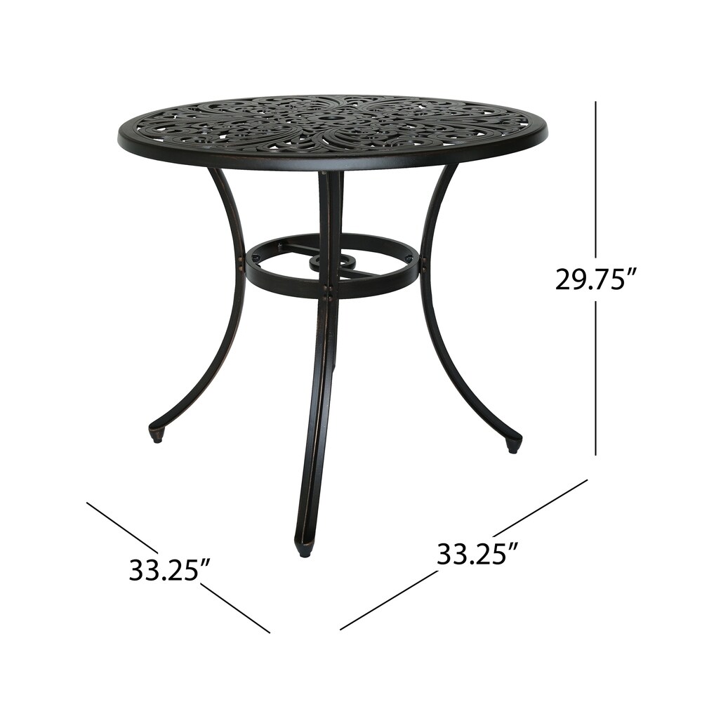 Vigo Outdoor Cast Aluminum Dining Table by Christopher Knight Home   33.25\