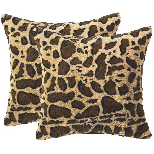 Cheer Collection Set Of 2 Animal Print Throw Pillows