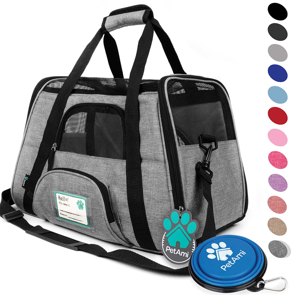 PetAmi Premium Airline Approved Soft Sided Pet Carrier， Heather Gray