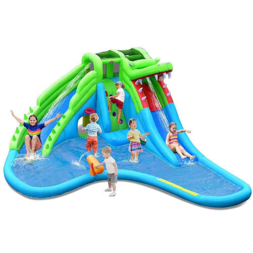 Costway Multi-Color Inflatable Water Slide Upgraded Kids Bounce Castle Blower Excluded NP10329