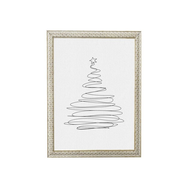 X 10 quot christmas Tree Outline White Gold Frame Wall Canvas Petal Lane