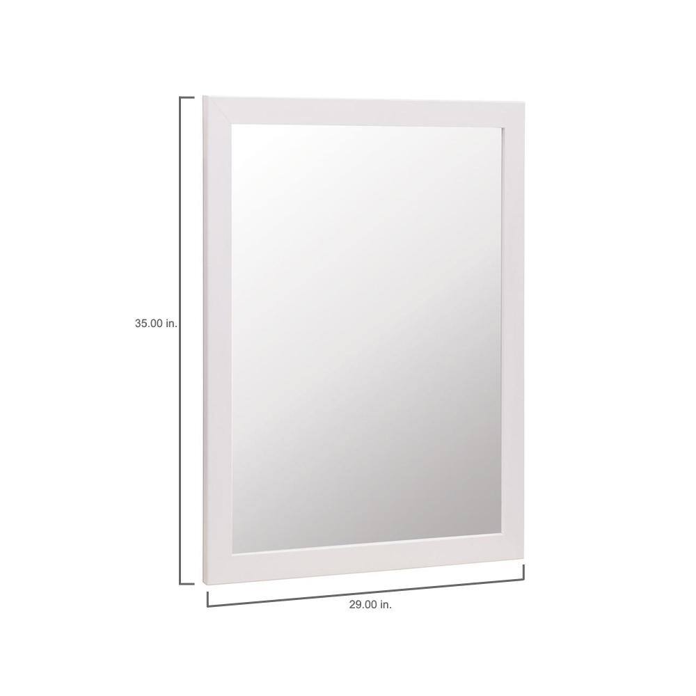 Glacier Bay Kinghurst 29 in. W x 35 in. H Single Framed Vanity Mirror in White M2935-WHT