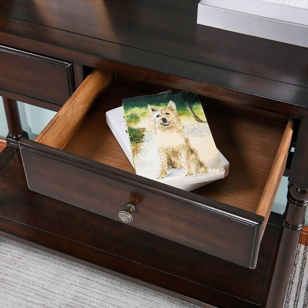 Entryway Table with Storage Drawers Console Table with Shelf