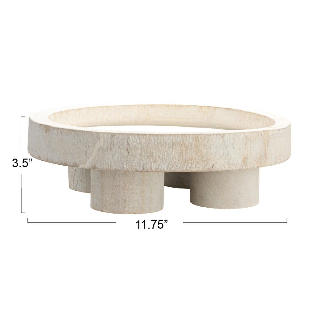 Paulownia Wood Pedestal Tray   11.8\