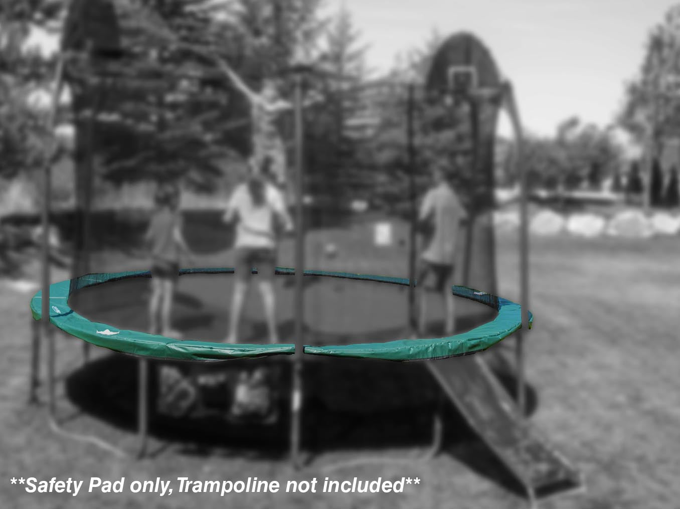 TrampolinePro 15ft Round Trampoline Green Safety Pad