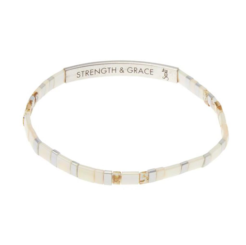 Scout Curated Wears  Good Karma Miyuki Bracelet | Strength & Grace - Ivory/Silver