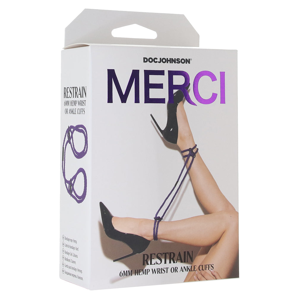 Merci Restrain Hemp Wrist/Ankle Cuffs in Purple