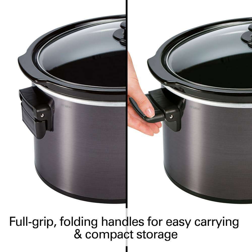 Hamilton Beach 10 Qt. Black Slow Cooker with Folding Handles 33191