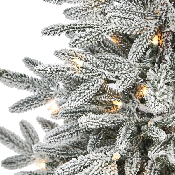 3.5' Flocked Artificial Christmas Tree with 50 Lights in Planter