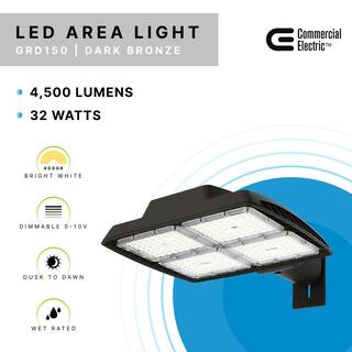 Commercial Electric 400W Equivalent Integrated LED Commercial Bronze Dusk to Dawn Area Light 21000 Lumens 4000K GRD150-PC-4K-BZ